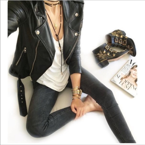 KELSEY | Faux Leather Motorcycle Jacket - Picture 2 of 8